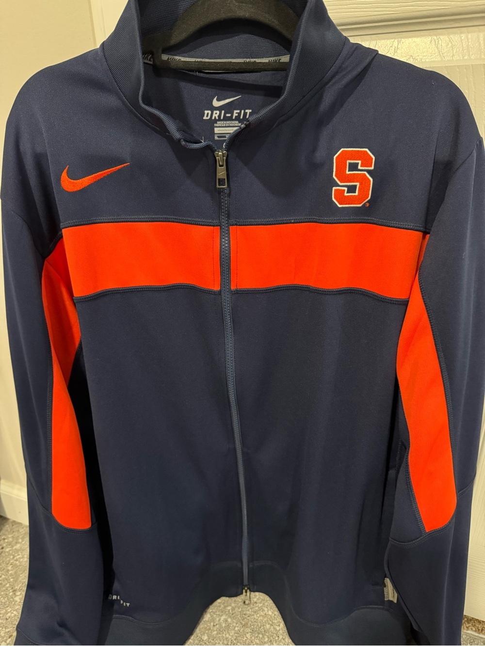 Nike Syracuse Navy and Orange Full-Zip Athletic Jacket